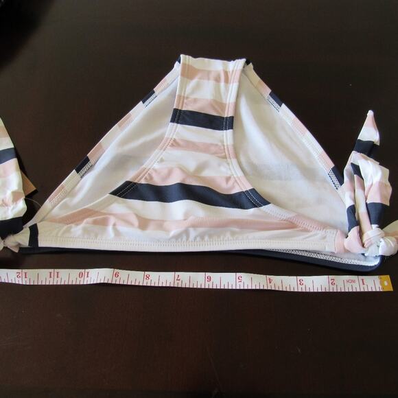 New Cremieux Women Multicolor Striped Tie Side Hipster Bikini Swim Bottom S - Picture 9 of 9
